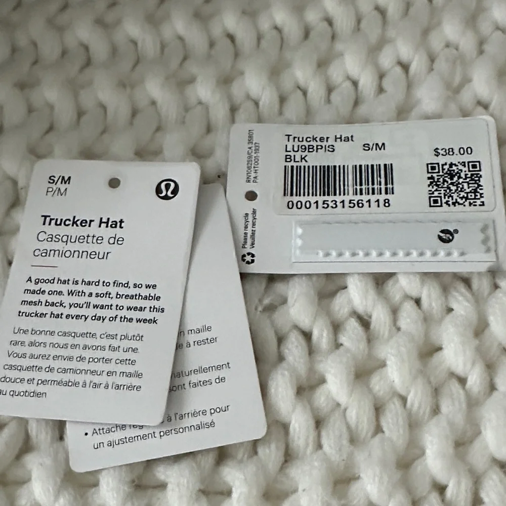 Lululemon Black Trucker Hat s/m - Picture 2 of 6